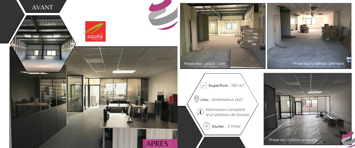 Réalisation Bureaux AQUILA RH ANDREZIEUX BOUTHEON 