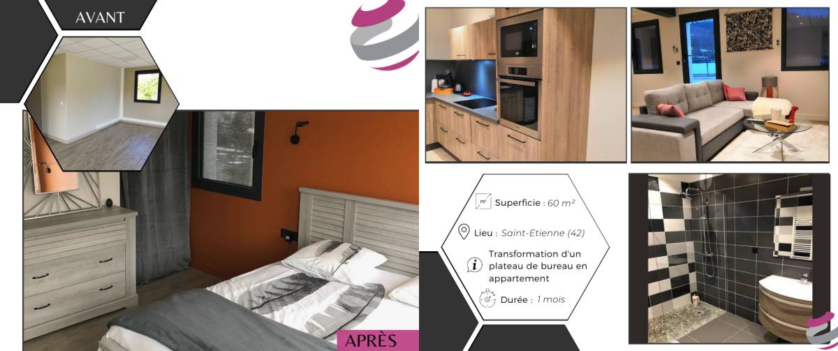 Transformation bureau en appartement SAINT ETIENNE