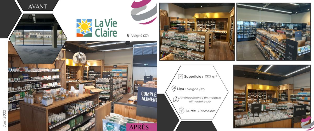 Avant Après création magasin alimentaire