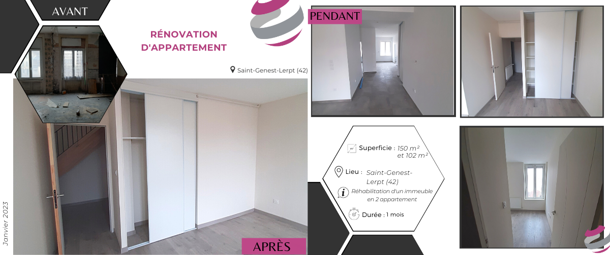 Réhabilitation d'un immeuble en 2 appartement